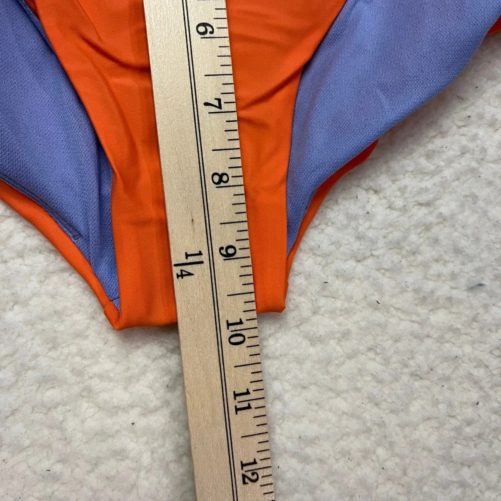 Prana Swim Bikini Bottom Womens XL Orange 1964841 Lahari Sun-Drenched Ruched NEW